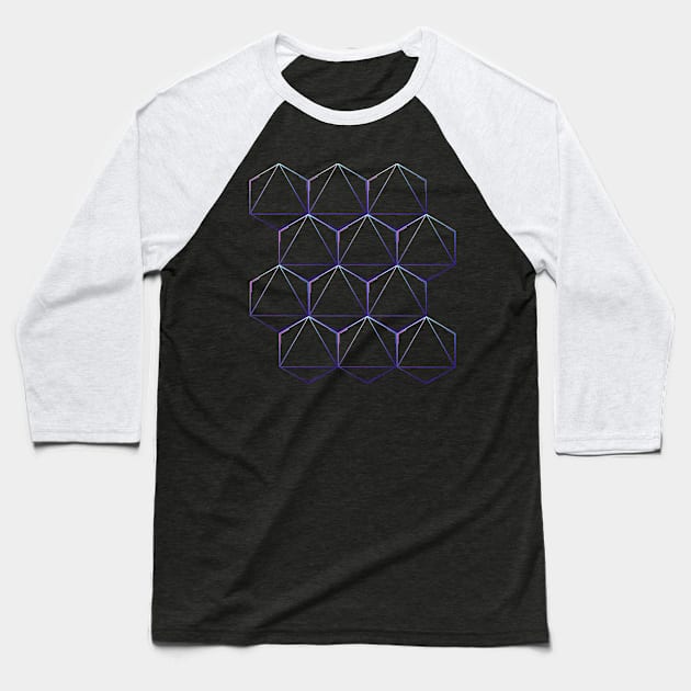 Geometric Hexagon Figure Pattern Baseball T-Shirt by richercollections